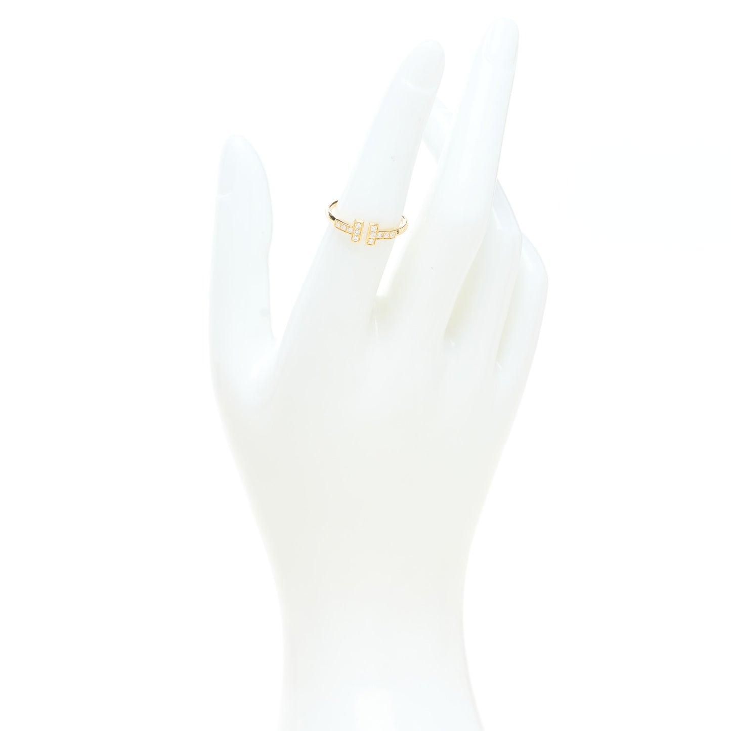 18K Yellow Gold Diamond T Wire Ring 52 6
