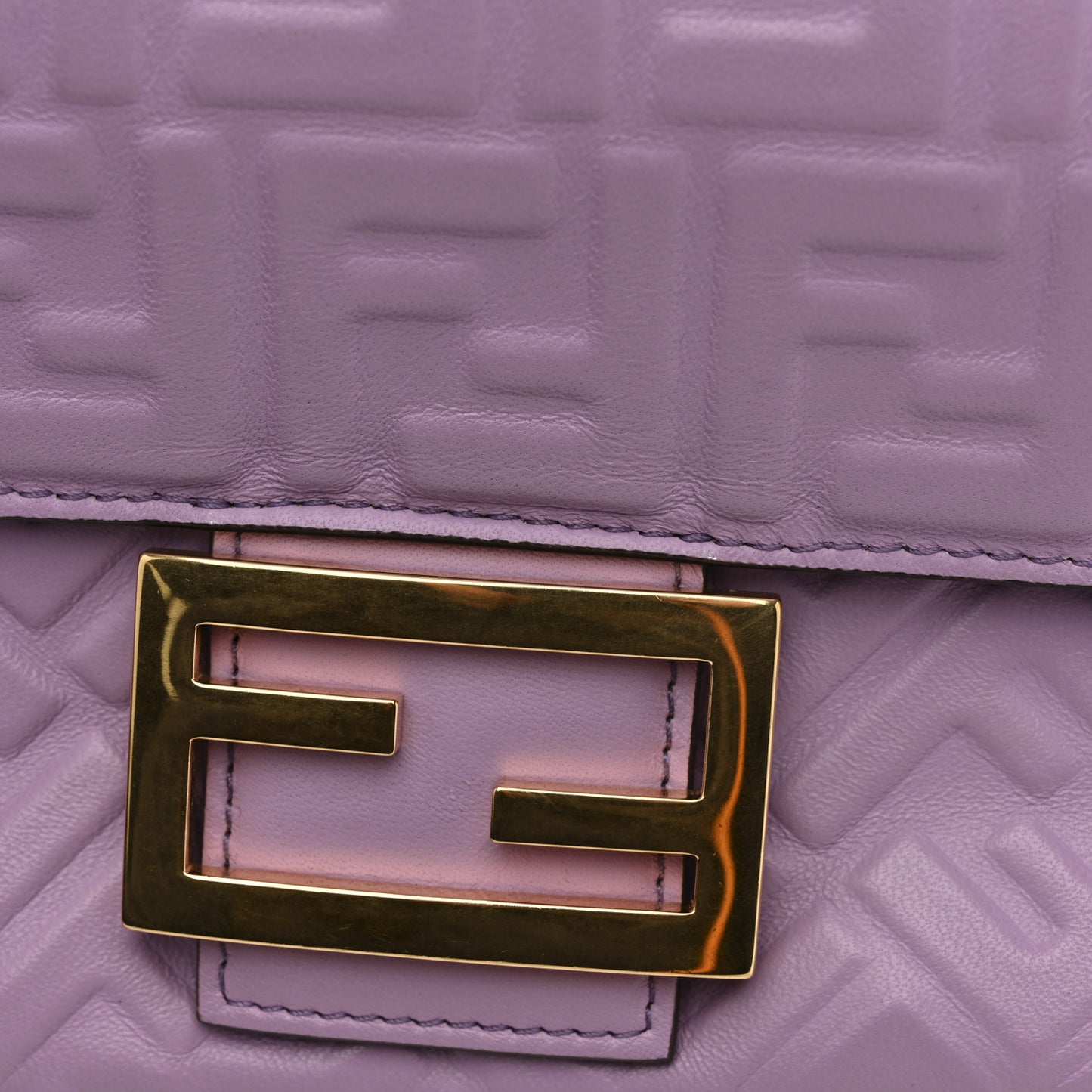 Nappa FF Embossed Small Midi Chain Baguette Violetta