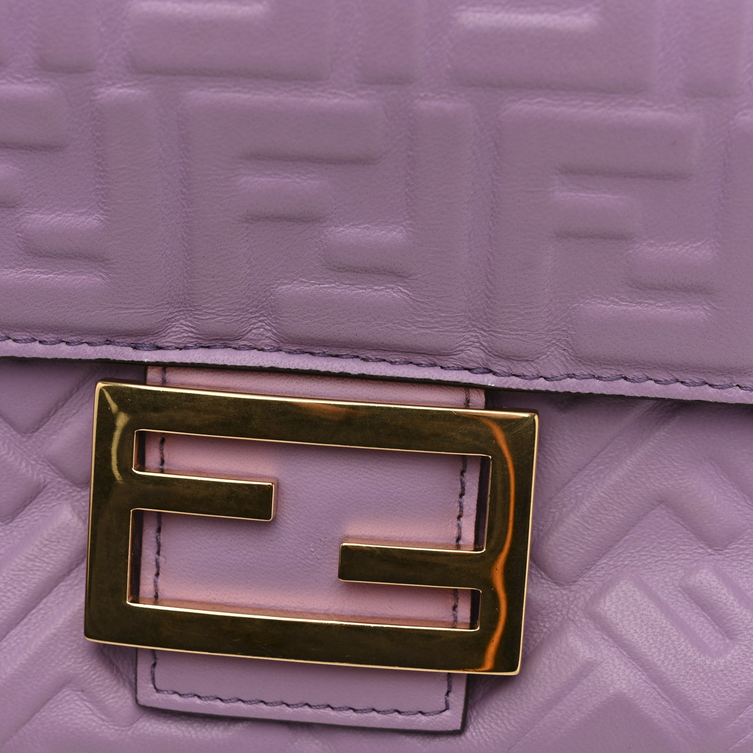 Fendi Nappa FF Embossed Small Midi Chain Baguette Violetta 12 of 15
