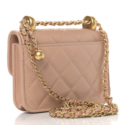Chanel Calfskin Quilted Perfect Fit Coin Purse With Chain Beige 3 of 10