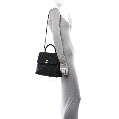 Chanel Caviar Quilted Large Coco Handle Flap Black 2 of 11