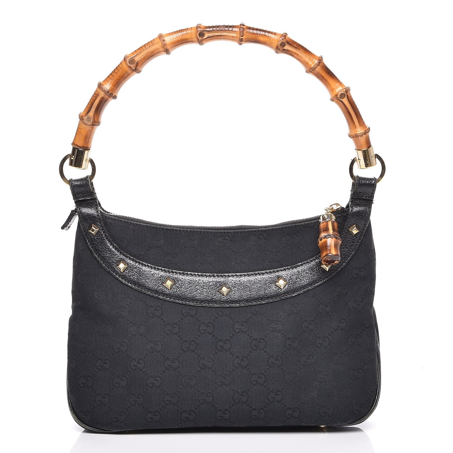 Monogram Anita Bamboo Top Handle Bag Black