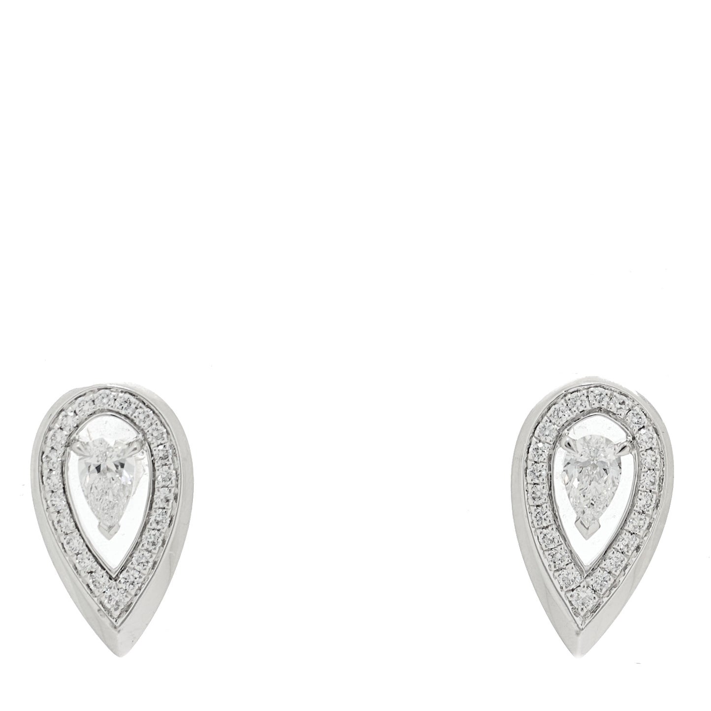 18K White Gold Diamond Small Fiery Earrings