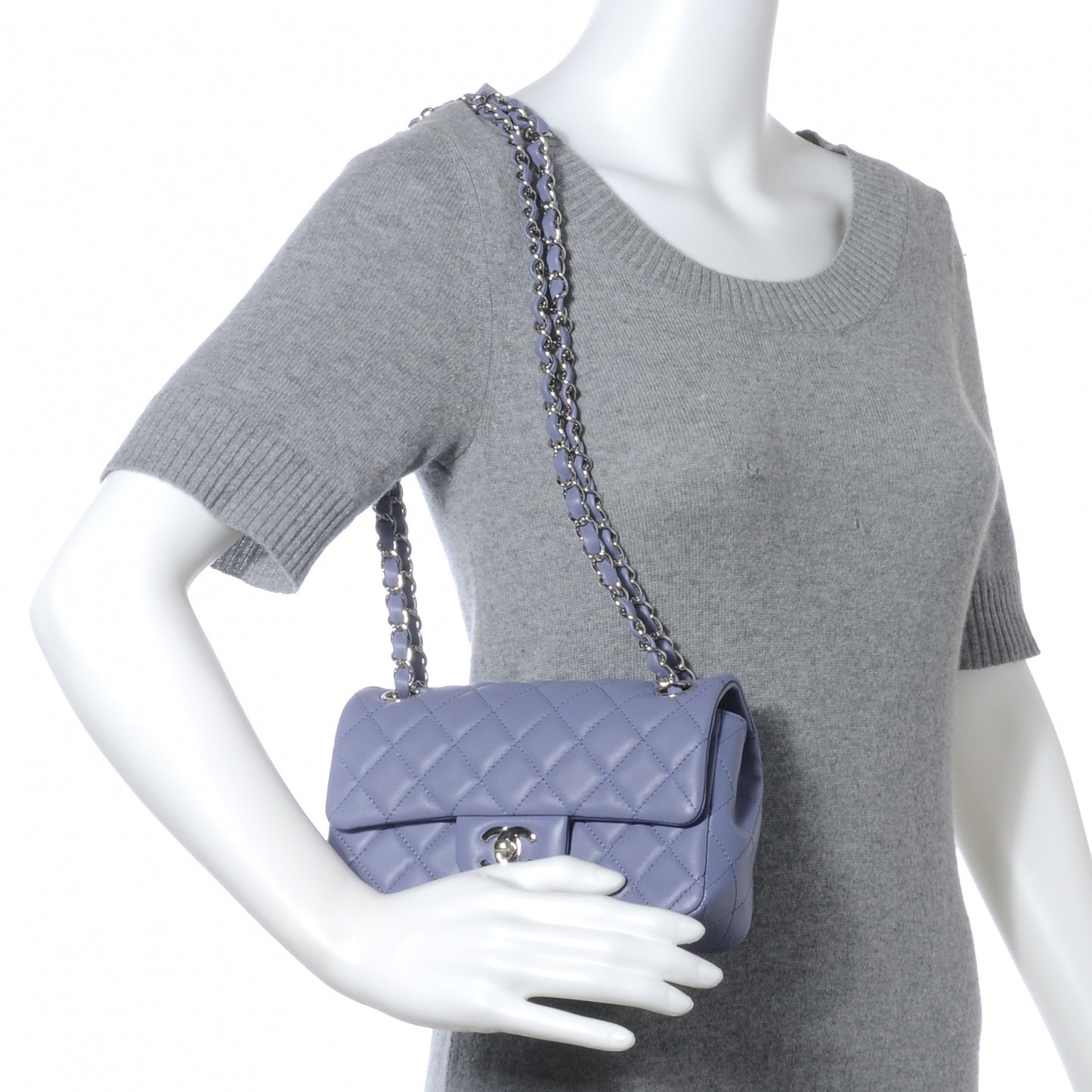 Lambskin Quilted New Mini Flap Lavender