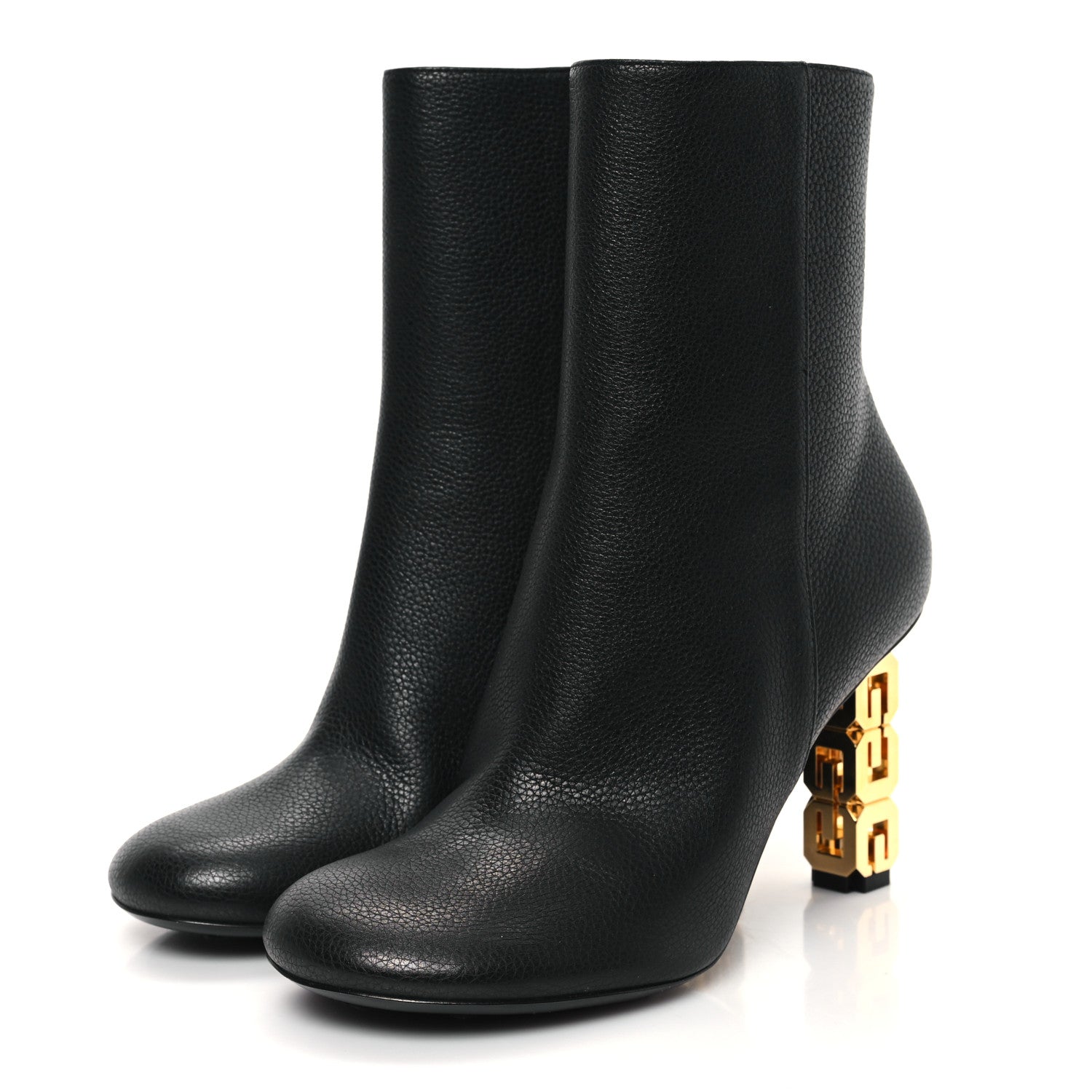 Givenchy Grained Calfskin G Cube Heel Ankle Boots 39 Black 3 of 8