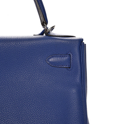Hermes Togo Kelly Retourne 28 Bleu Electrique 30 of 32