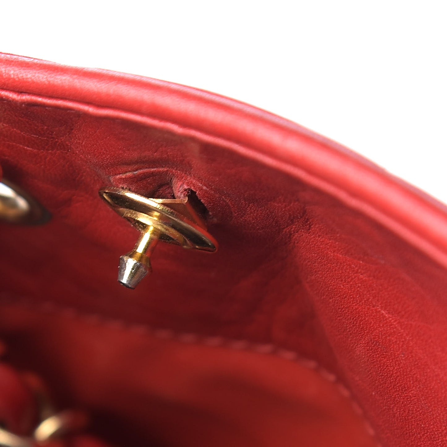 Lambskin Quilted Tote Red