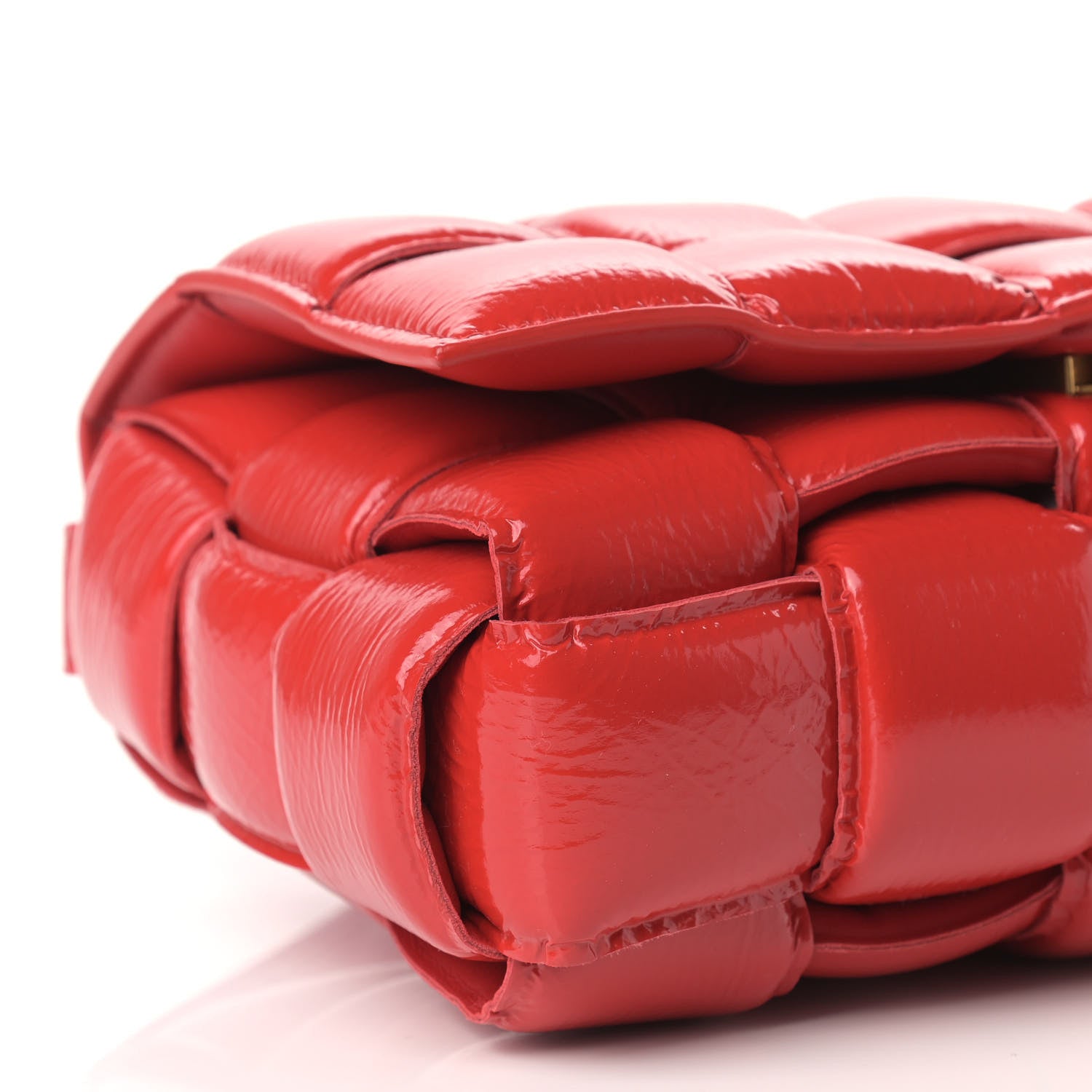 Bottega Veneta Textured Deerskin Maxi Intrecciato Padded Cassette Crossbody Bag Chili 8 of 9