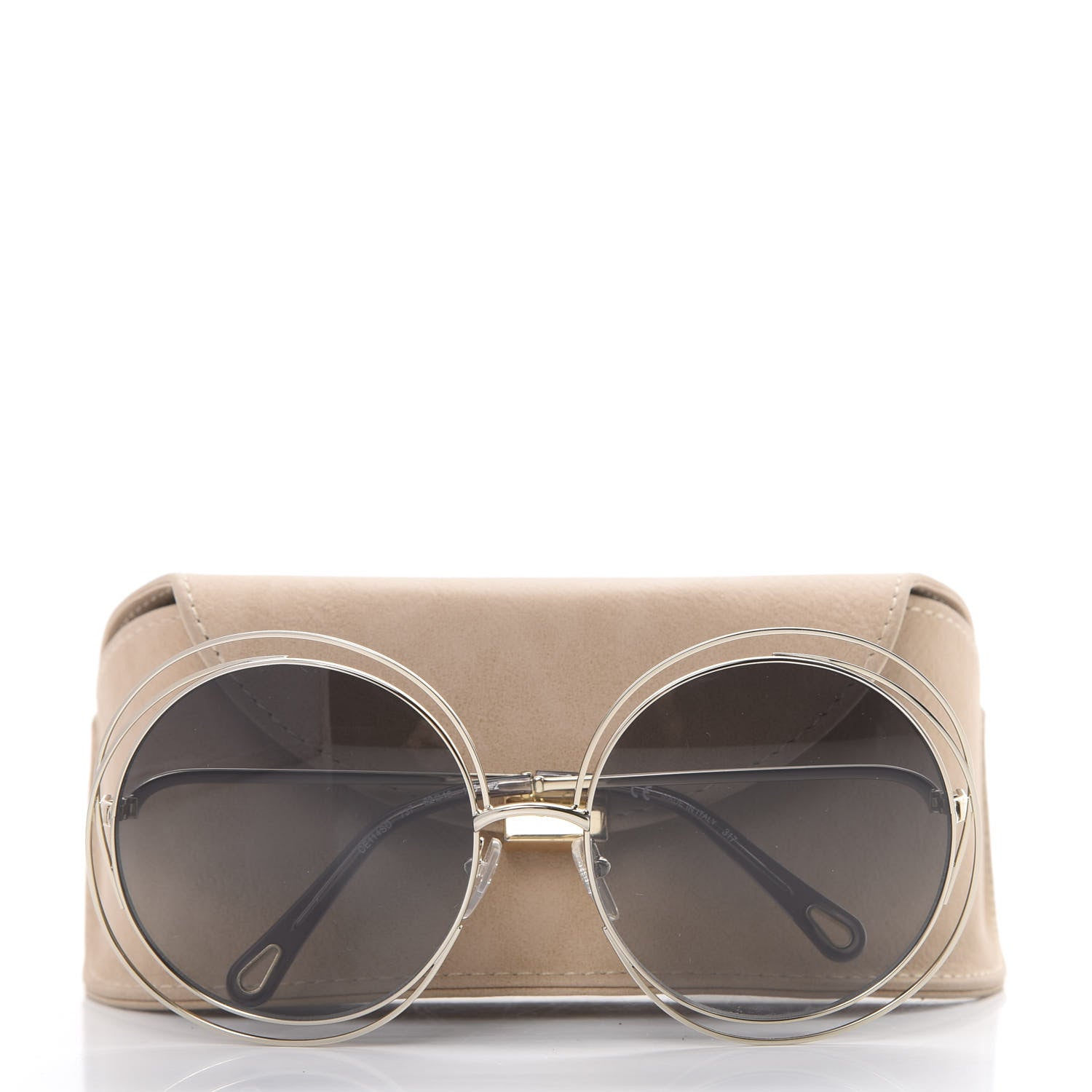 Chloe Oversize Round Carlina Oversized Round Sunglasses CE114S Gold Grey Metallic 7 of 7