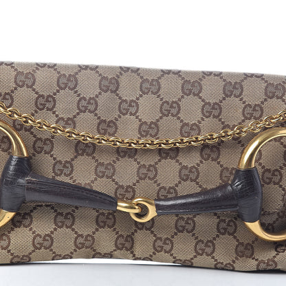 Gucci Monogram Studded Horsebit Clutch Dark Brown 7 of 10
