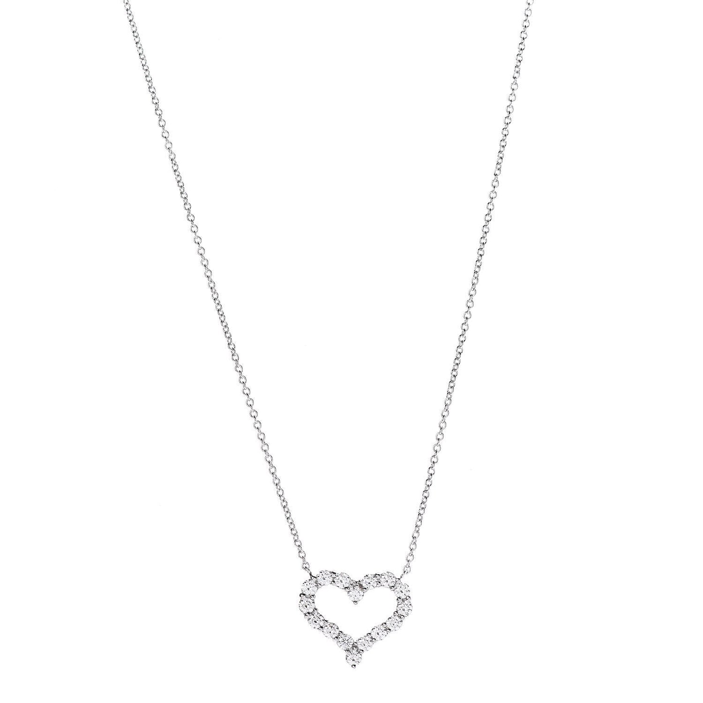 Platinum Diamond Small Heart Pendant Necklace