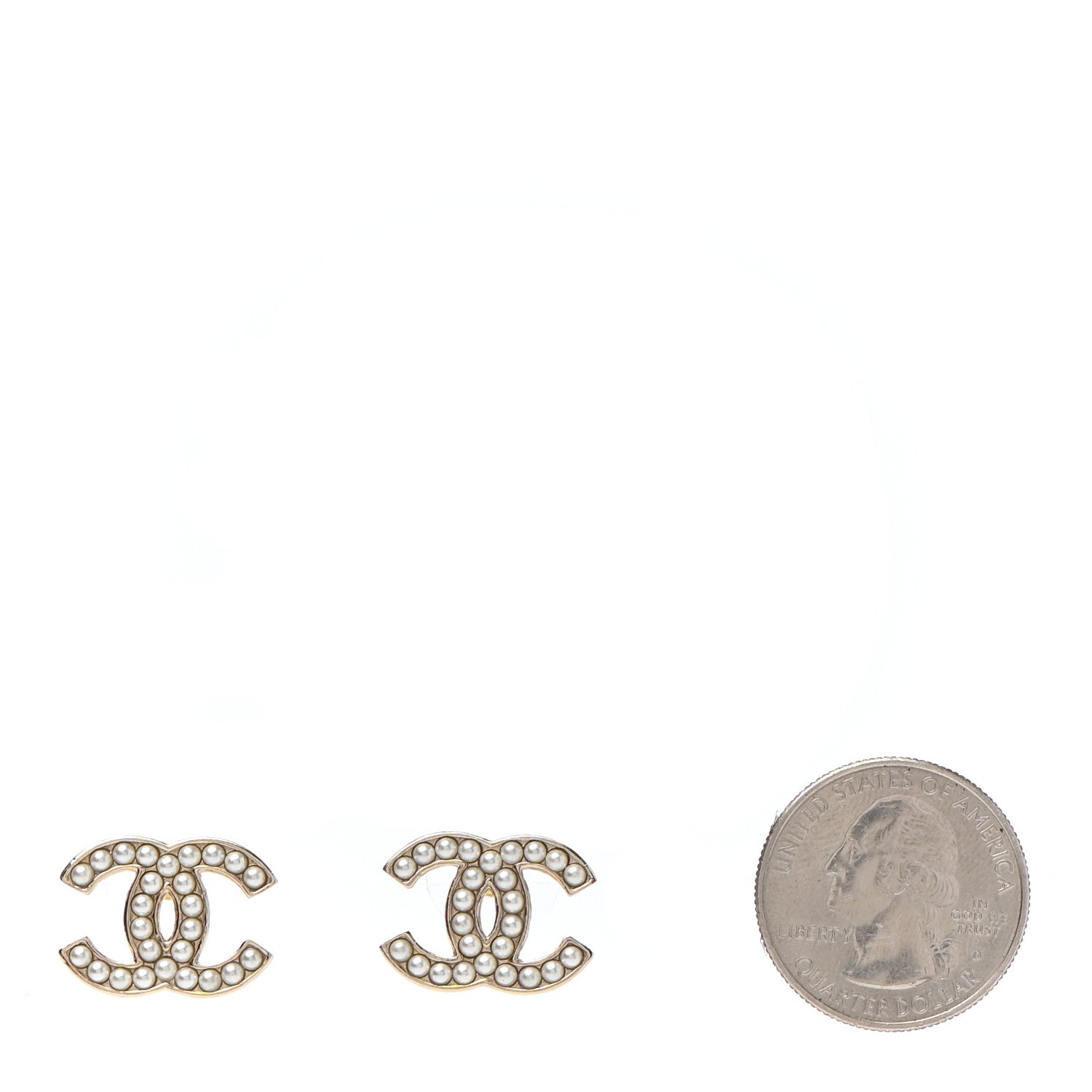 Chanel Pearl CC Earrings Gold 2 of 4