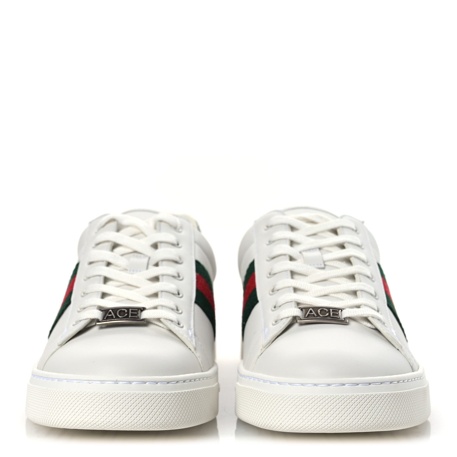 Gucci Calfskin Crocodile Web Womens Ace Sneakers 39.5 White Green 3 of 12