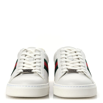 Gucci Calfskin Crocodile Web Womens Ace Sneakers 39.5 White Green 3 of 12