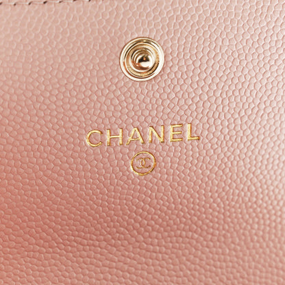 Chanel Caviar Crystal Quilted Flap Card Holder Pink 6 of 9