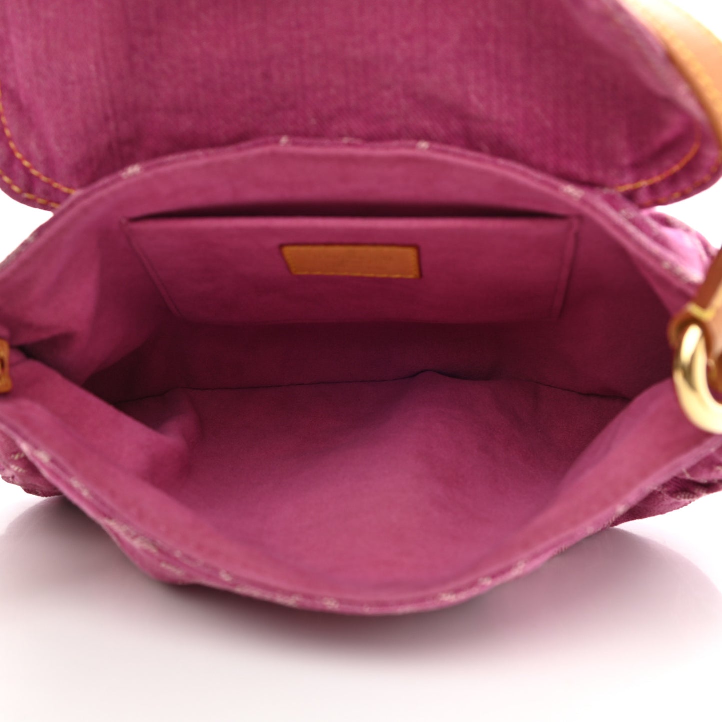 Monogram Denim Mini Pleaty Fuchsia