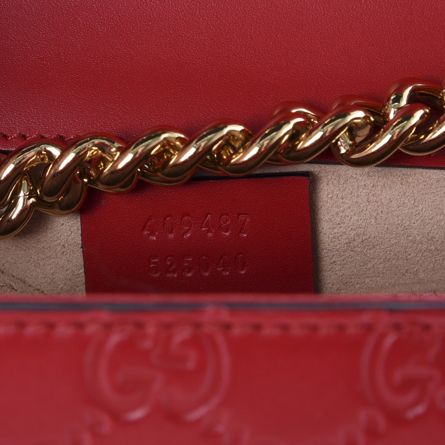 Gucci Guccissima Small Padlock Shoulder Bag Hibiscus Red 8 of 11