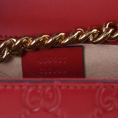 Gucci Guccissima Small Padlock Shoulder Bag Hibiscus Red 8 of 11