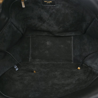 Saint Laurent Pony Hair Nappa Leopard Print Le 5 A 7 Bea Tote Earth Black 5 of 10