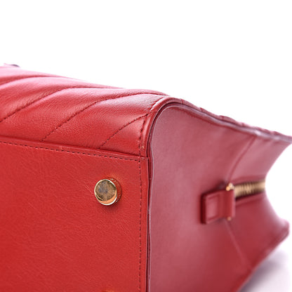 Saint Laurent Calfskin Matelasse Chevron Small Monogram Cabas Lipstick Red 13 of 14