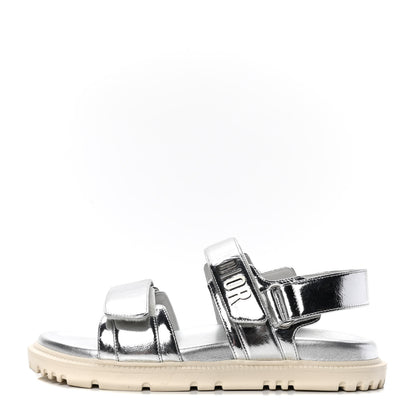 Christian Dior Metallic Dioract Sandals 36 Silver 1 of 5
