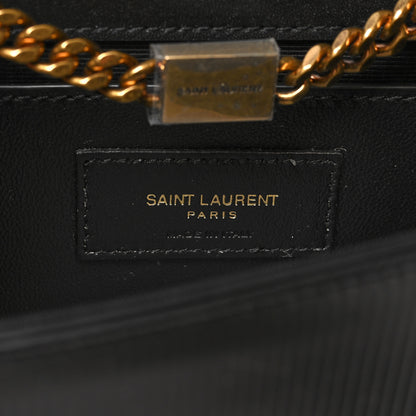 Saint Laurent Patent Linear Embossed Small Classic Monogram Kate Tassel Satchel Black 6 of 9