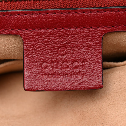 Gucci Vintage Effect Calfskin Matelasse Diagonal Large Torchon GG Marmont Shoulder Bag Black Romantic Cherry 6 of 13