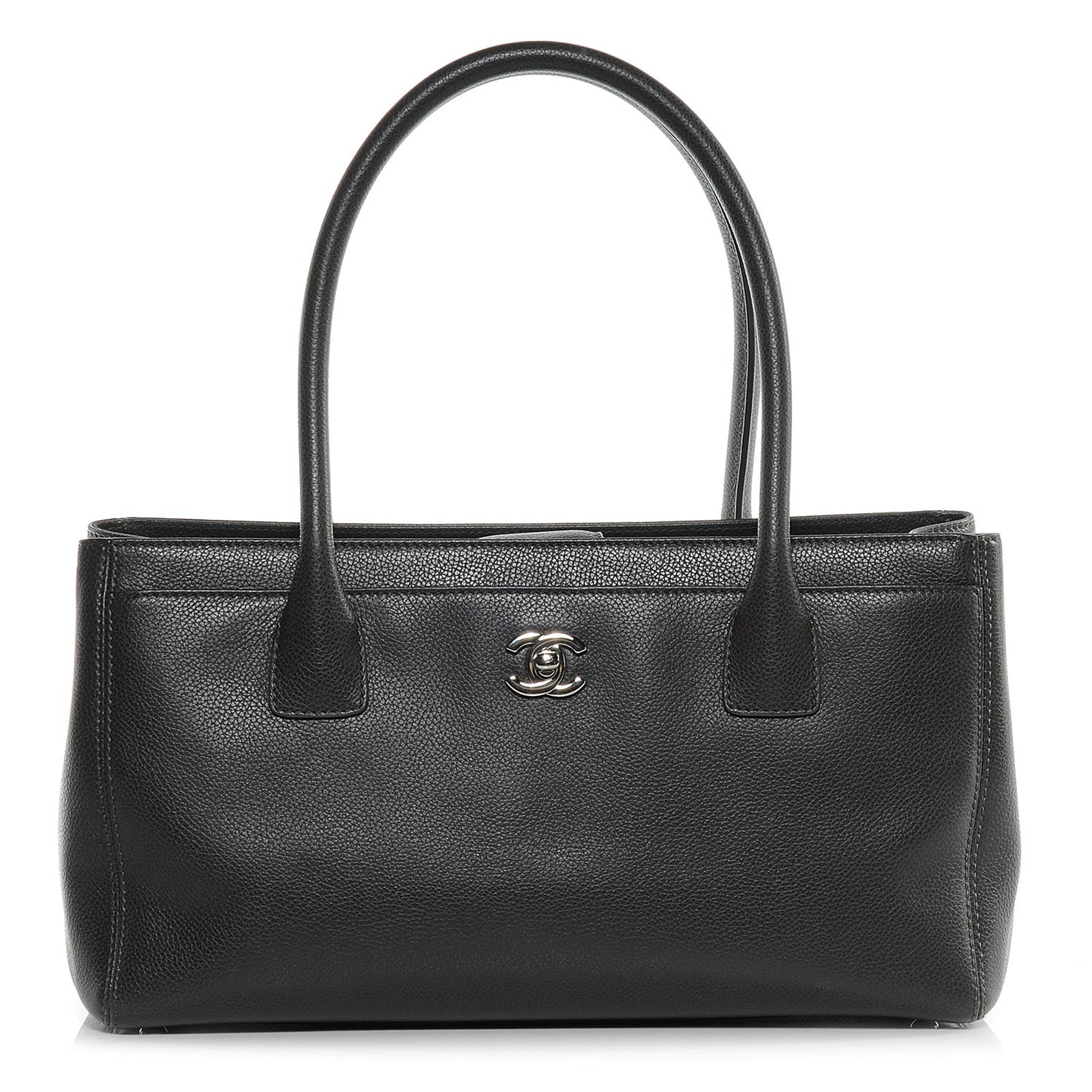 Calfskin Small Cerf Shopper Tote Dark Grey