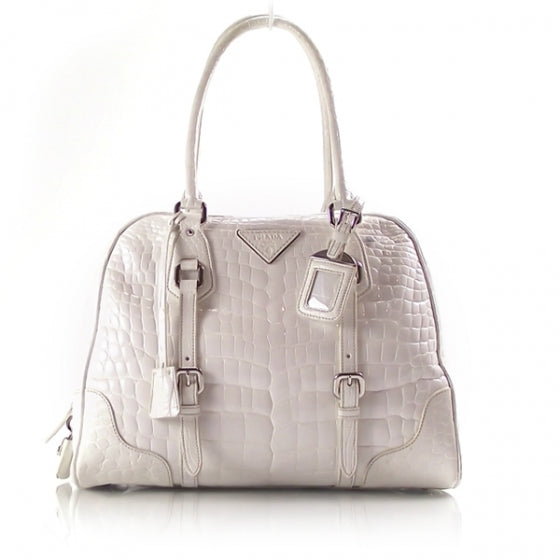 Crocodile Frame Bowler White