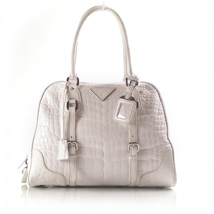 Prada Crocodile Frame Bowler White 1 of 13
