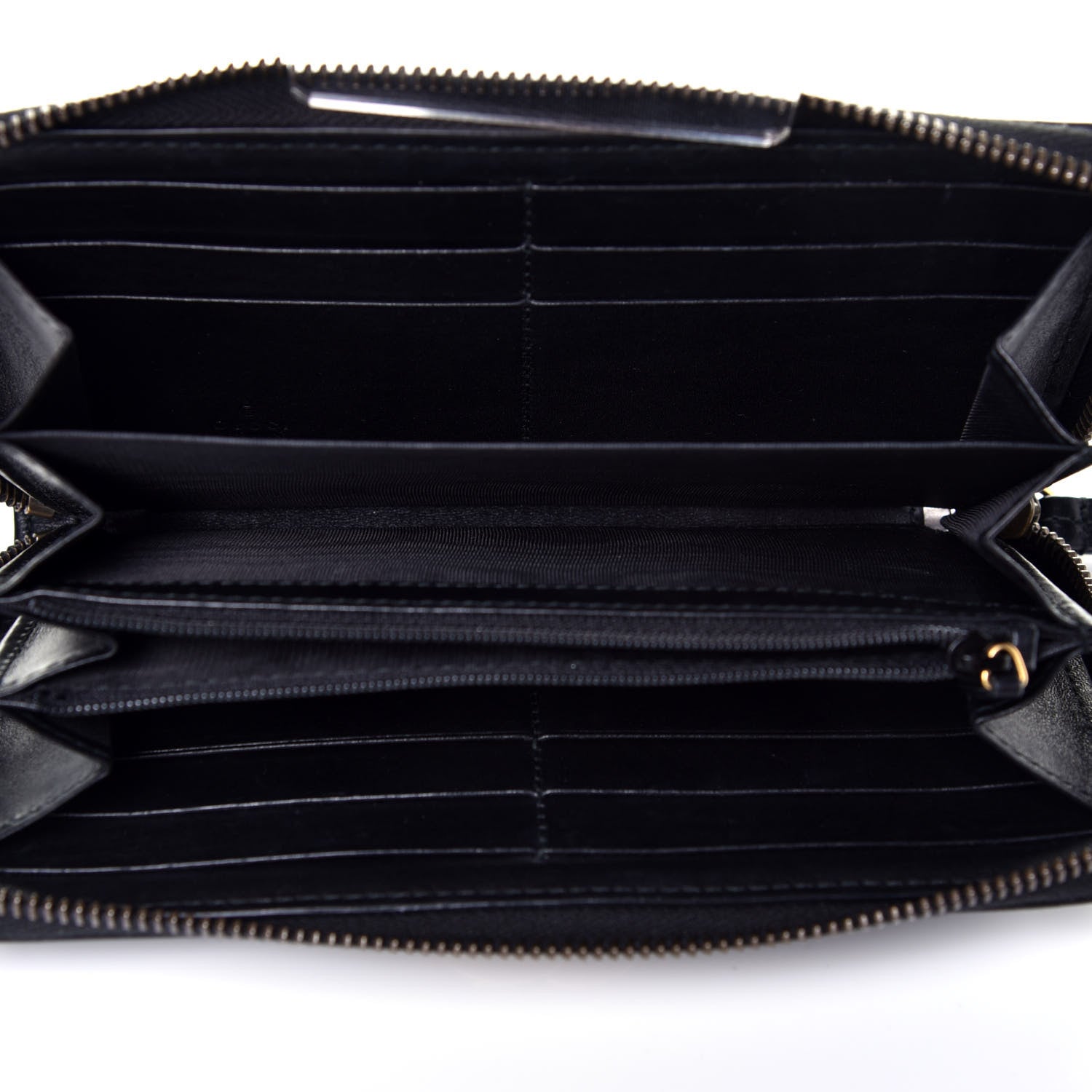 Gucci Calfskin Matelasse GG Marmont Zip Around Wallet Black 5 of 6