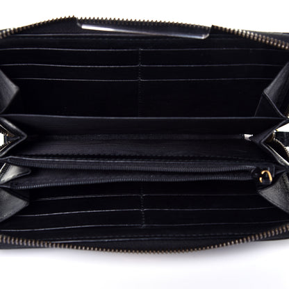 Gucci Calfskin Matelasse GG Marmont Zip Around Wallet Black 5 of 6