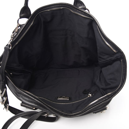 Miu Miu Nappa Plisse Zip Satchel Black 4 of 11