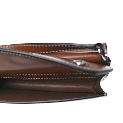 Burberry Smooth Calfskin Canvas Horseferry Print Mini Title Bag with Pocket Natural Malt Brown 5 of 8