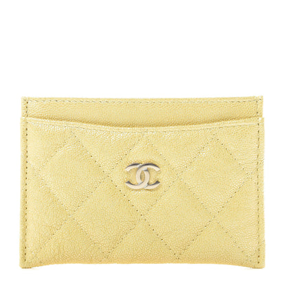 Chanel Iridescent Caviar Quilted Card Holder Yellow 1 of 9