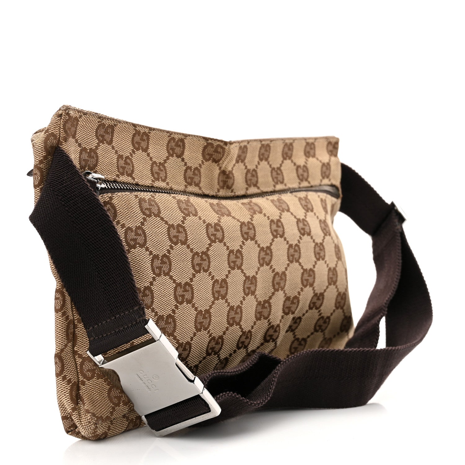 Gucci Monogram Double Pocket Belt Bag Dark Brown 3 of 9