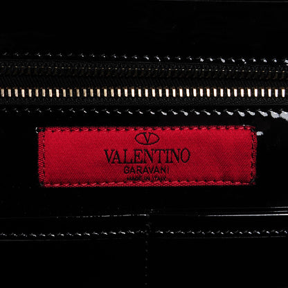 Valentino Garavani Patent Medium Rockstud Tote Black 6 of 7