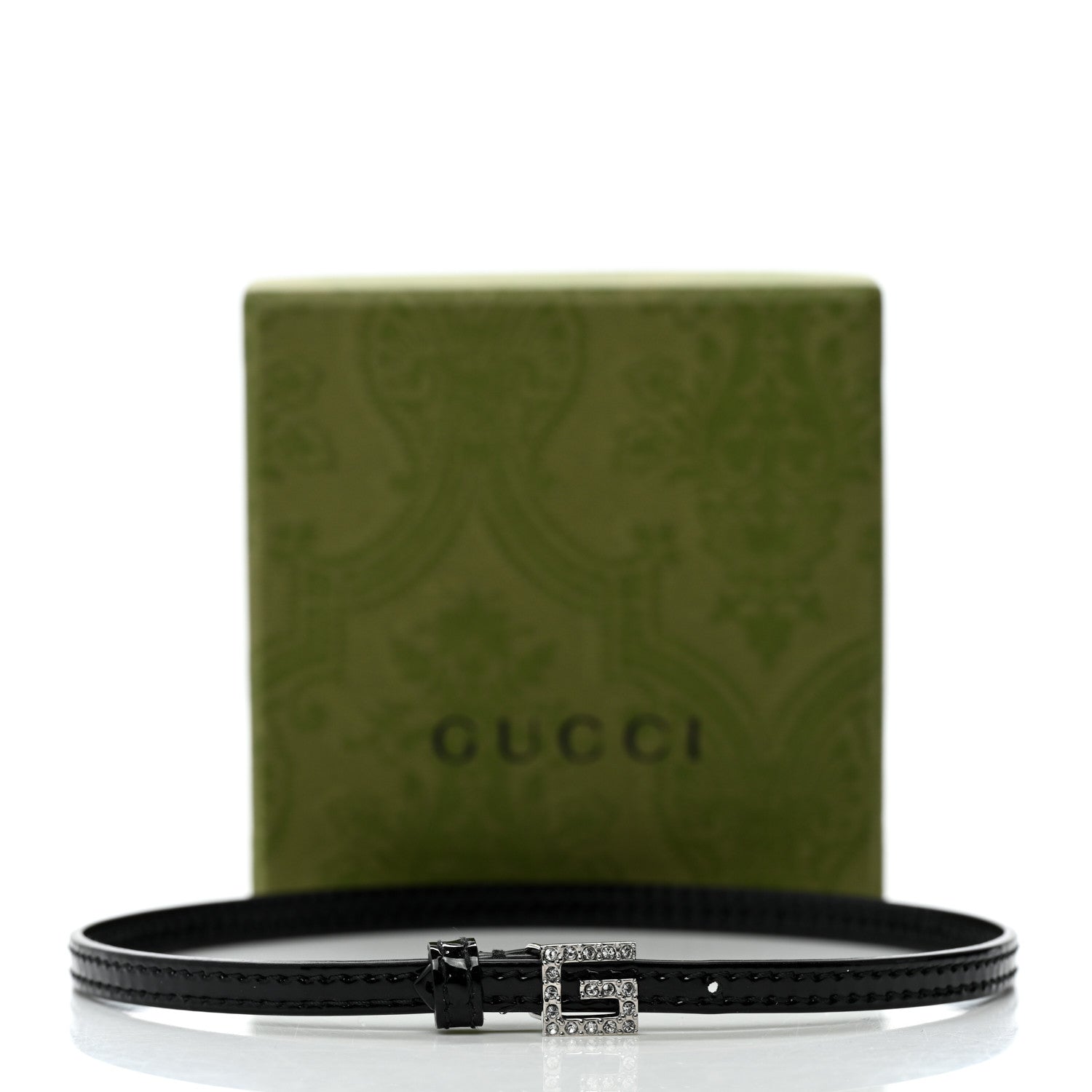 Gucci Patent Crystal G Buckle Choker Black 5 of 5