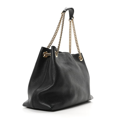 Gucci Pebbled Calfskin Medium Soho Chain Shoulder Bag Black 3 of 10
