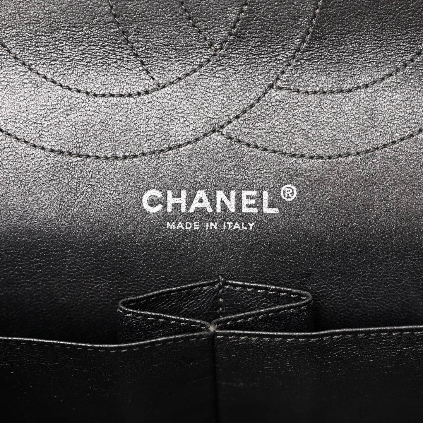 Metallic Aged Calfskin Quilted 2.55 Reissue 228 Flap Black