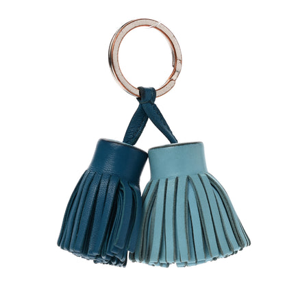 Hermes Lambskin Carmen Uno-Dos Key Holder Bleu Izmir Lagon 1 of 6