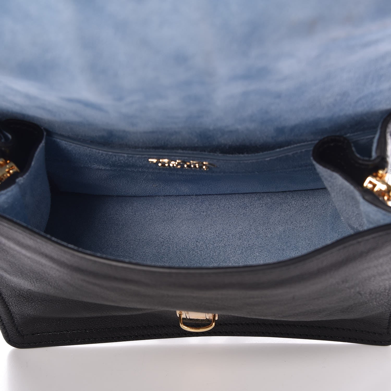 Prada Glace Calfskin Etiquette Flap Shoulder Bag Black 5 of 12