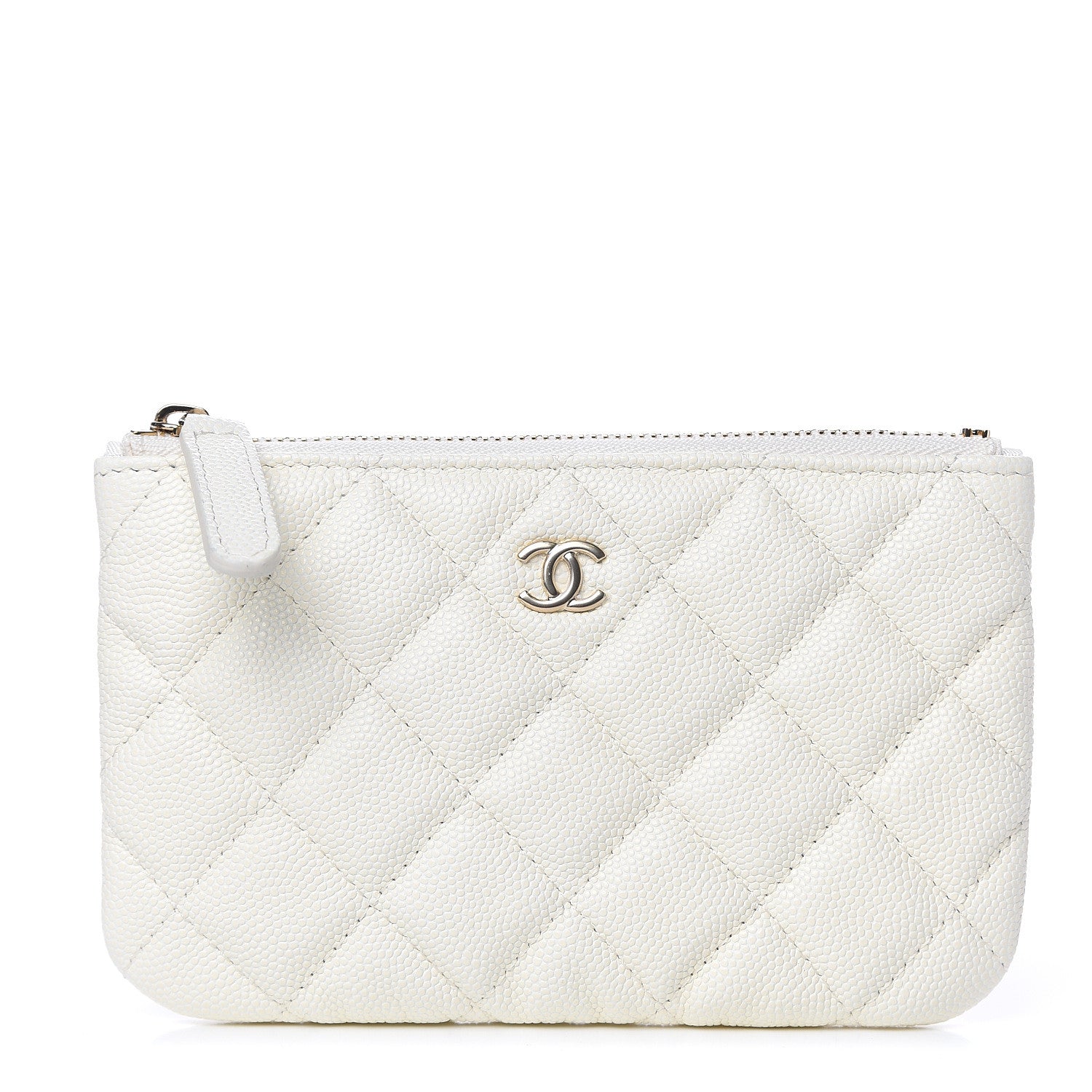 Chanel Caviar Quilted Small Cosmetic Case White 1 of 8