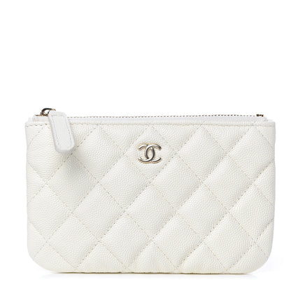 Chanel Caviar Quilted Small Cosmetic Case White 1 of 8
