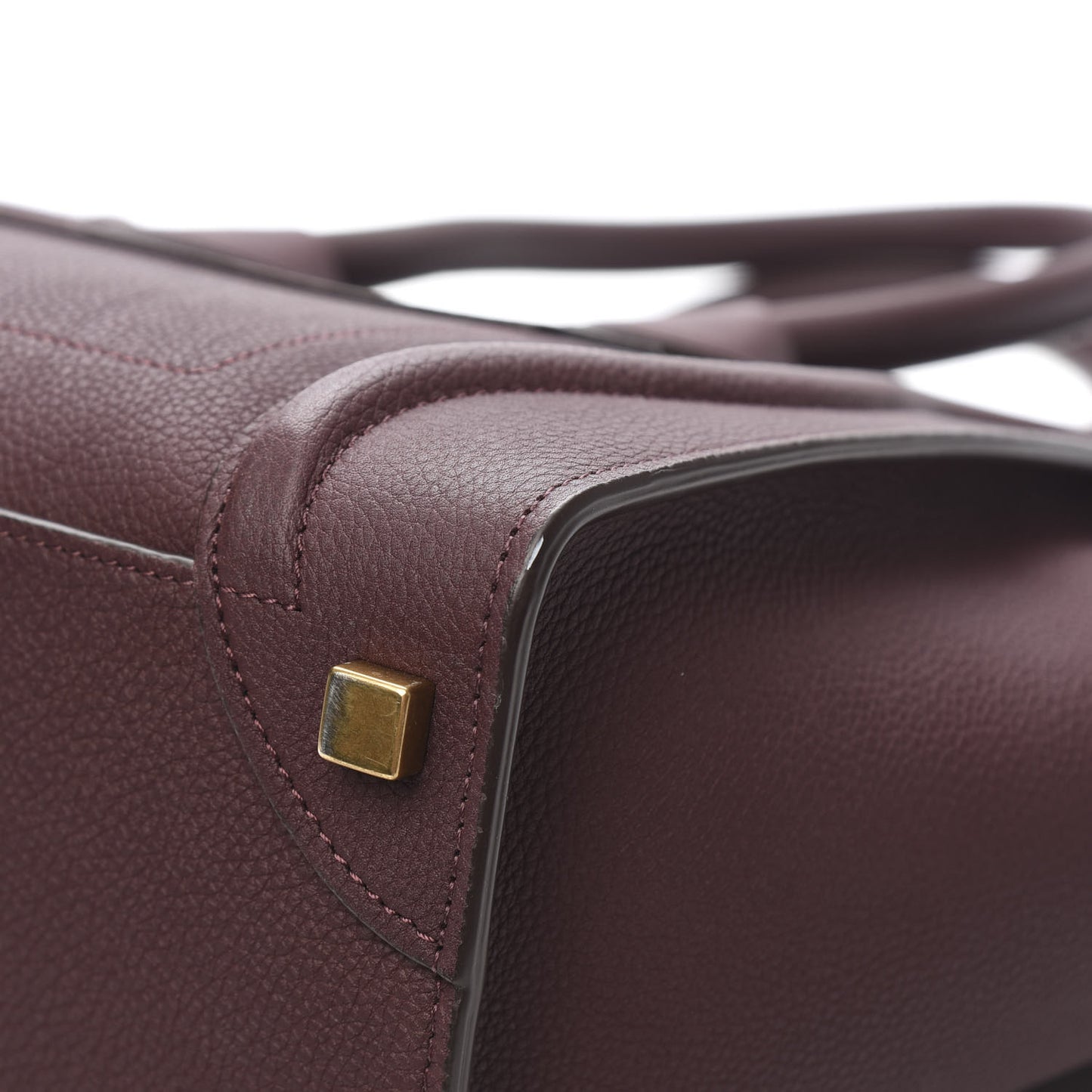 Baby Drummed Calfskin Micro Luggage Burgundy