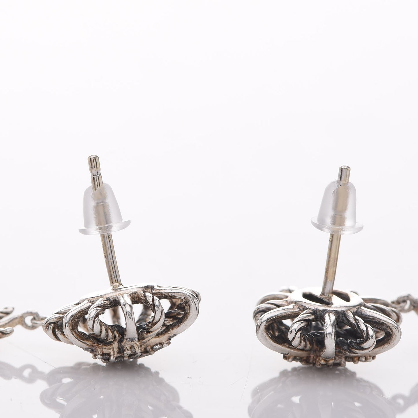Sterling Silver Diamond Starburst Chandelier Earrings