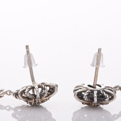 David Yurman Sterling Silver Diamond Starburst Chandelier Earrings 7 of 12