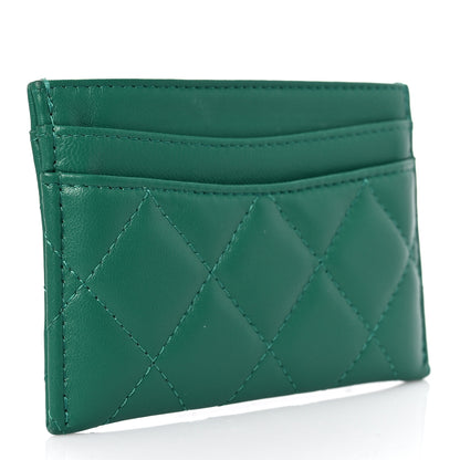 Chanel Lambskin Quilted Card Holder Green 3 of 13