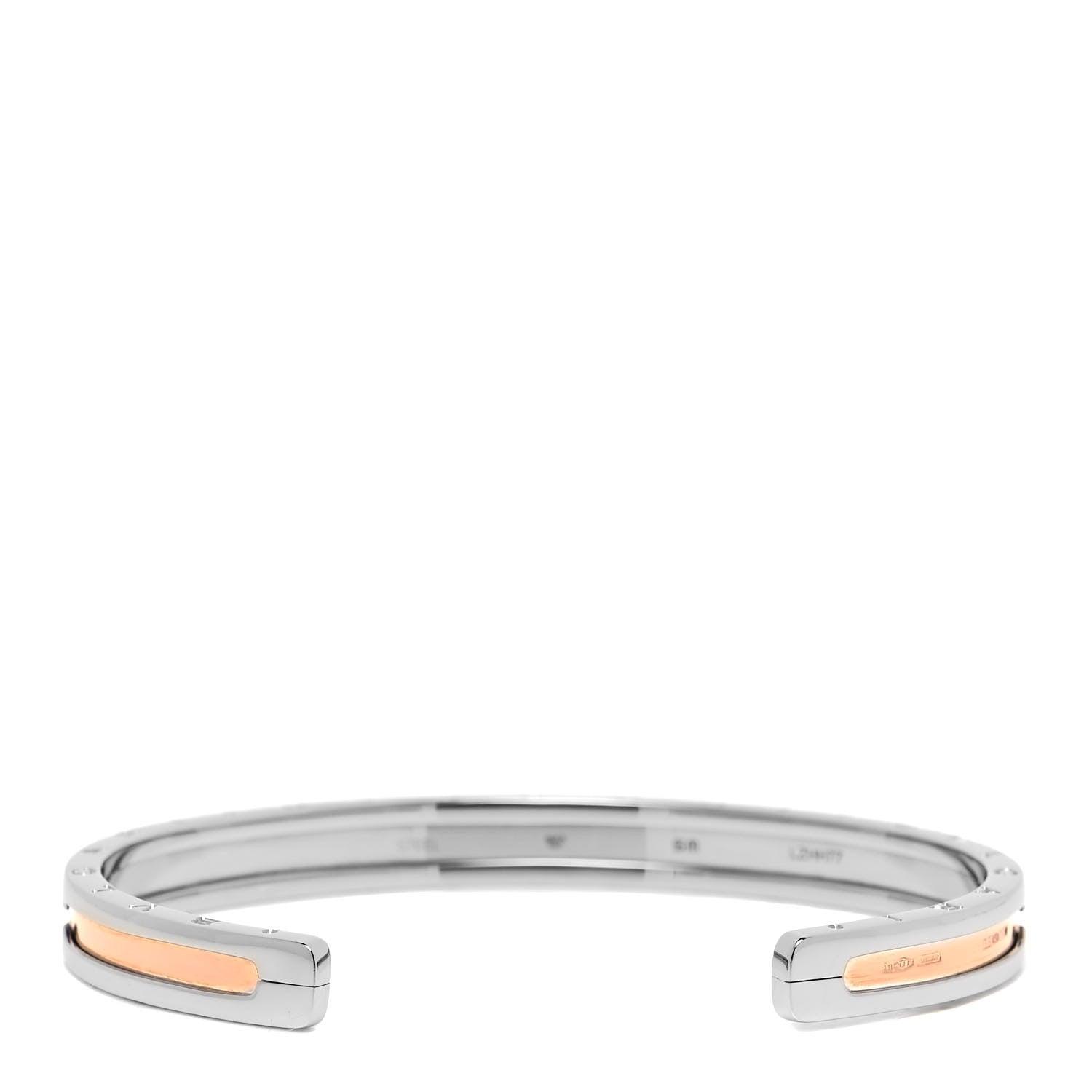 Bulgari 18K Rose Gold Stainless Steel B.Zero1 Cuff Bracelet SM 3 of 4