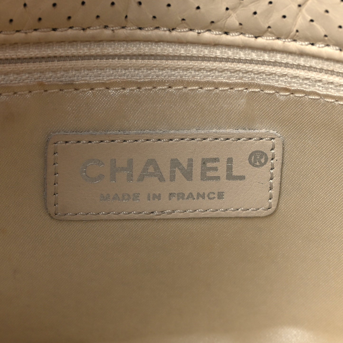 Calfskin Perforated 50's Satchel Beige